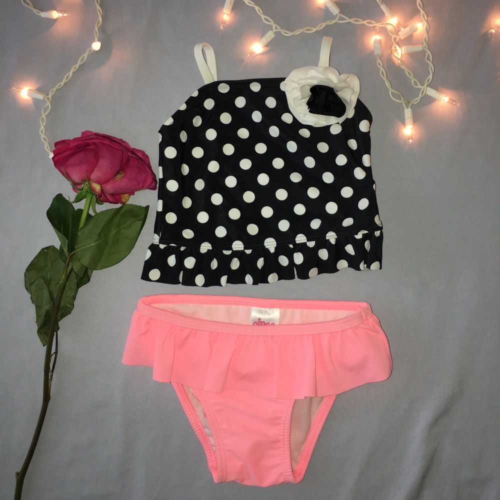 Circo black while polka dots with neon bottoms
